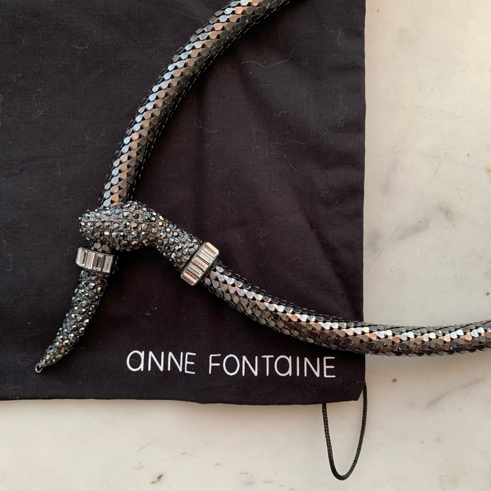 Anne Fontaine Isla Serpent Snake Belt Black Metal - Picture 1 of 6